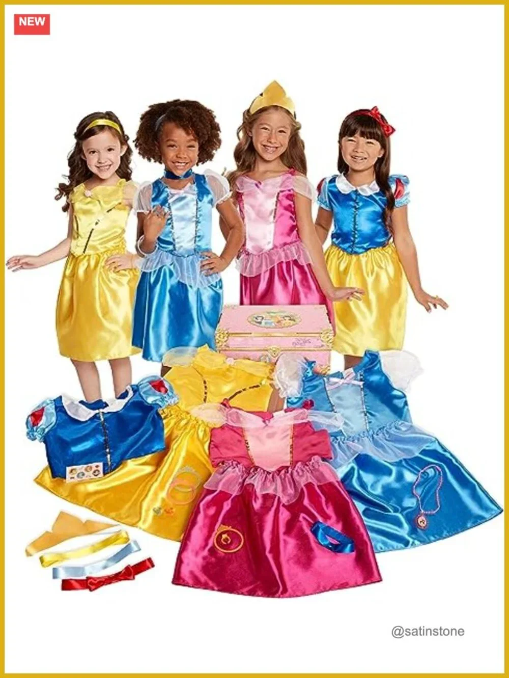 Disney Princess Deluxe 21-Piece Dress Up Trunk Costume Set Girls 4-6x